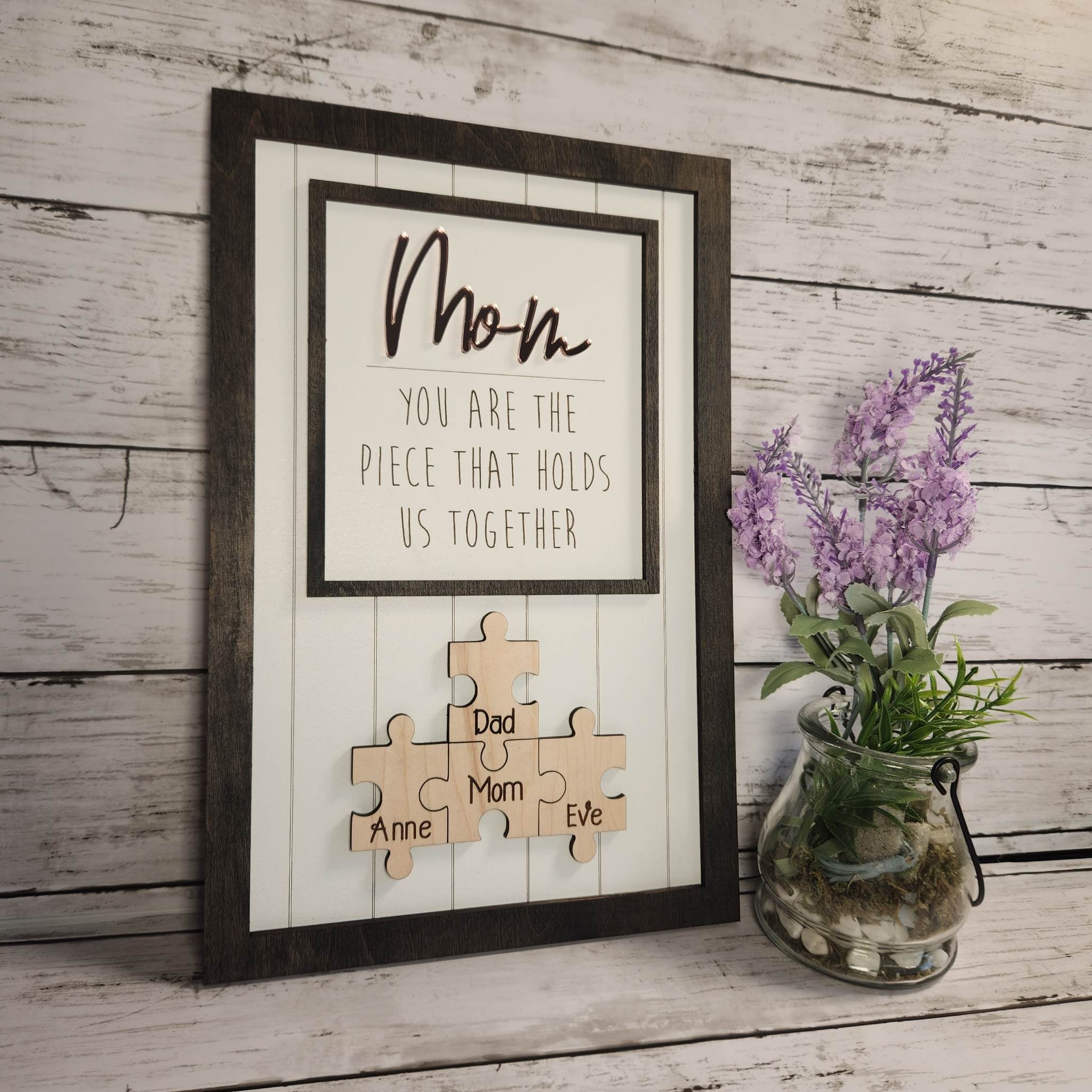 Puzzle Piece Frame and Watercolor Art {Mother's Day Gift}